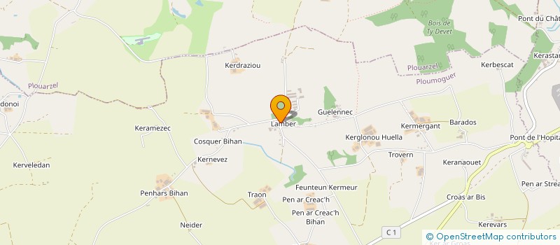 localisation de l'entreprise FAMILLES RURALES, ASSOCIATION DE LAMBER  PLOUMOGUER