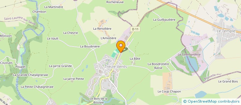 localisation de l'entreprise FAMILLES RURALES ASSOCIATION DE TREIZE VENTS - MALLIEVRE à TREIZE-VENTS