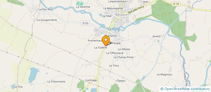 localisation de l'entreprise FARWEST 36 à BELABRE