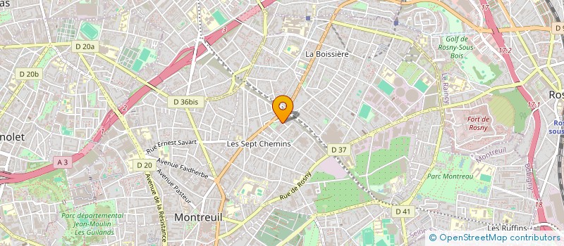 localisation de l'entreprise FAST GARAGE à MONTREUIL