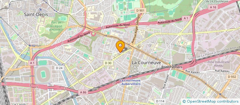 localisation de l'entreprise FASTCOM à LA COURNEUVE
