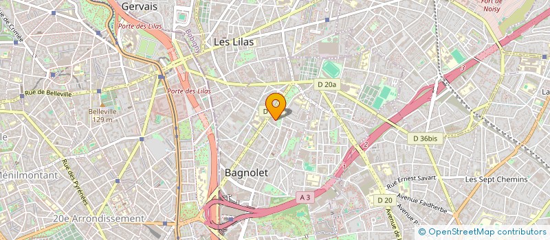 localisation de l'entreprise FAT COM à BAGNOLET