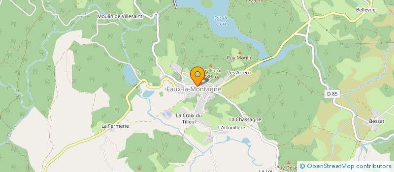 localisation de l'entreprise FAUX LIE LES ARTS  FAUX-LA-MONTAGNE