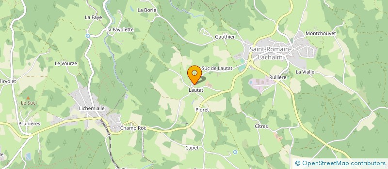 localisation de l'entreprise FB BOIS à SAINT-ROMAIN-LACHALM