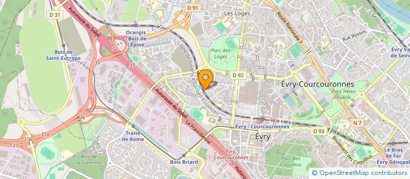 localisation de l'entreprise FB TECHNIQUE à EVRY-COURCOURONNES