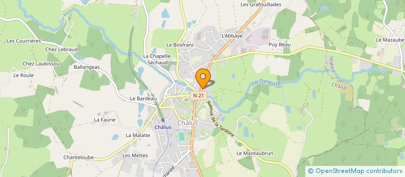localisation de l'entreprise FB TP à CHALUS