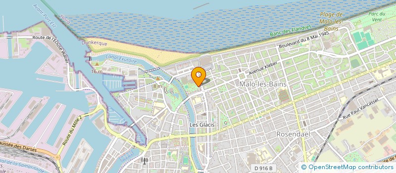 localisation de l'entreprise FBI - FLANDRE BATIMENT INDUSTRIE à DUNKERQUE