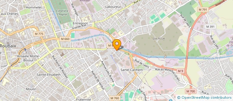 localisation de l'entreprise FC PLATRERIE à ROUBAIX