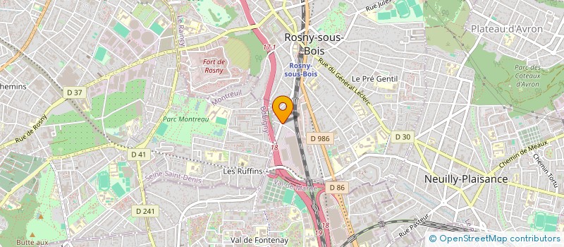 localisation de l'entreprise FD BURO à ROSNY-SOUS-BOIS