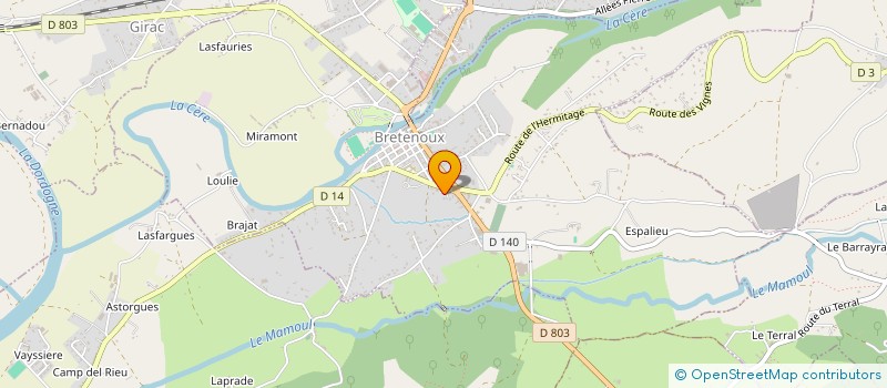 localisation de l'entreprise FED DES CRECHES ET HALTES-GARDERIES LOT à BRETENOUX