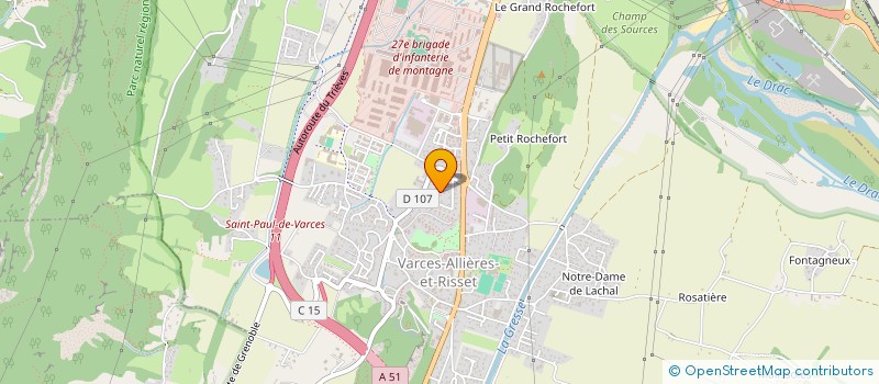 localisation de l'entreprise FED NATIONALE DES COMBATTANTS VOLONTAIRES DES GUERRES 1914-18, 1939-45, DES T.O.E. ET FORCES DE RESISTANCE, SECT ISER  VARCES-ALLIERES-ET-RISSET