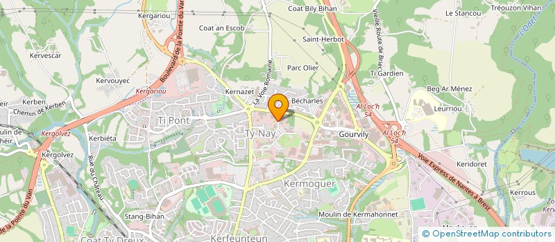 localisation de l'entreprise FEDER DEP DES CHASSEURS DU FINISTERE à QUIMPER