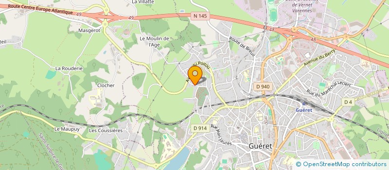 localisation de l'entreprise FEDER OEUVRES LAIQUES CREUSE à GUERET