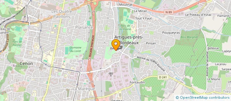 localisation de l'entreprise FEDER OEUVRES LAIQUES GIRONDE  ARTIGUES-PRES-BORDEAUX