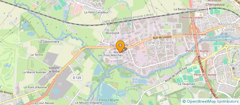 localisation de l'entreprise FEDER REGIONALE DES T P BRETAG  VEZIN-LE-COQUET