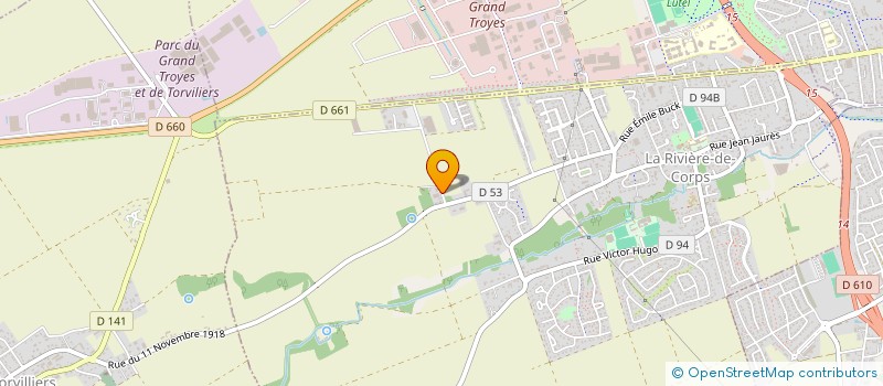 localisation de l'entreprise FEDERATION DEP DES CHASSEURS DE L'AUBE  LA RIVIERE-DE-CORPS