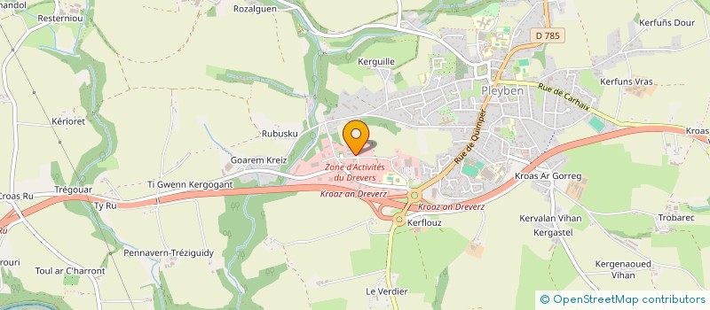 localisation de l'entreprise FEDERATION DEPARTEMENTALE DES ASSOCIATIONS ADMR REGROUPEES EN GCSMS DU FINISTERE  PLEYBEN