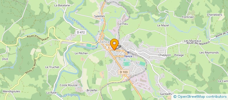 localisation de l'entreprise FEDERATION DES ASSOCIATIONS DE COMMERCANTS ARTISANS ET LIBERAUX DE LA HAUTE-LOIRE  TENCE