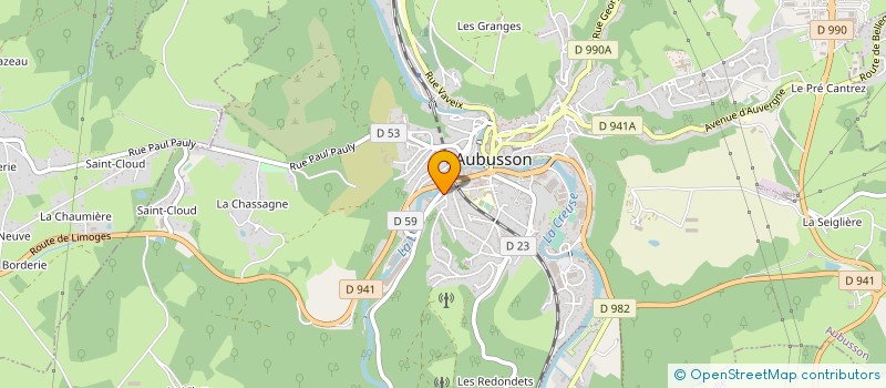 localisation de l'entreprise FEDERATION DU LOGEMENT ET DE LA CONSOMMATION DE LA CREUSE (FLC 23) à AUBUSSON