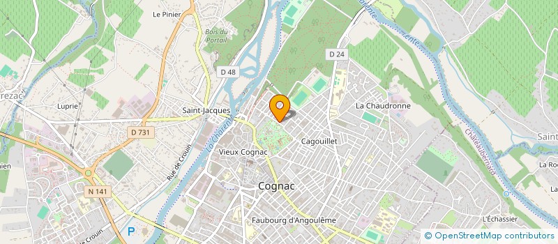 localisation de l'entreprise FEDERATION SYNDICALE VITICOLES CRUS à COGNAC