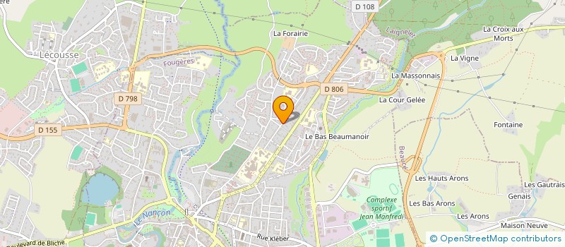 localisation de l'entreprise FELGER GAZELLES COURIR POUR UN SOURIRE  FOUGERES