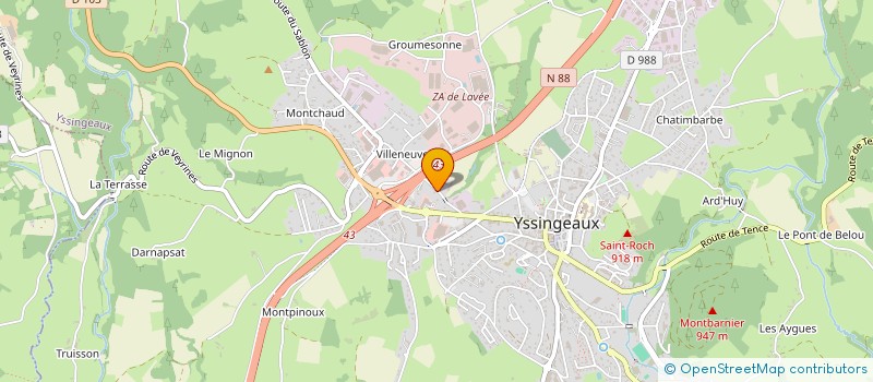 localisation de l'entreprise FENETRES SUR COUR  YSSINGEAUX