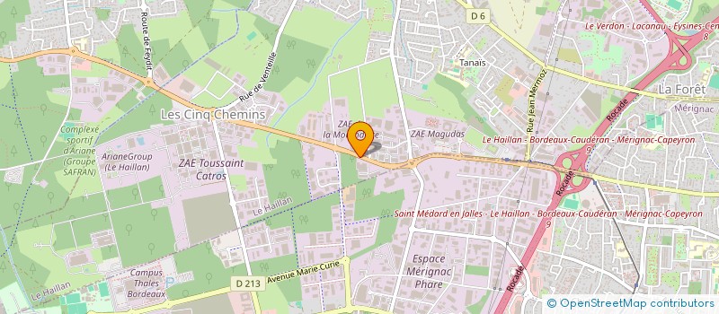 localisation de l'entreprise FERMETURES 33 à LE HAILLAN