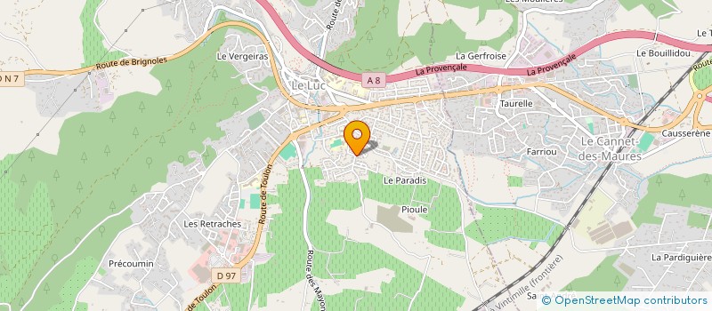 localisation de l'entreprise FERMIERE EAUX MINERALES PIOULE à LE LUC