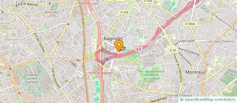 localisation de l'entreprise FERRATI à BAGNOLET
