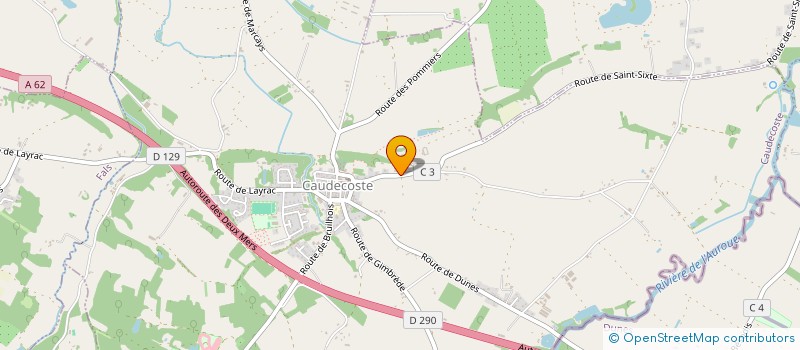 localisation de l'entreprise FERRONNERIE OUSTRIN  CAUDECOSTE