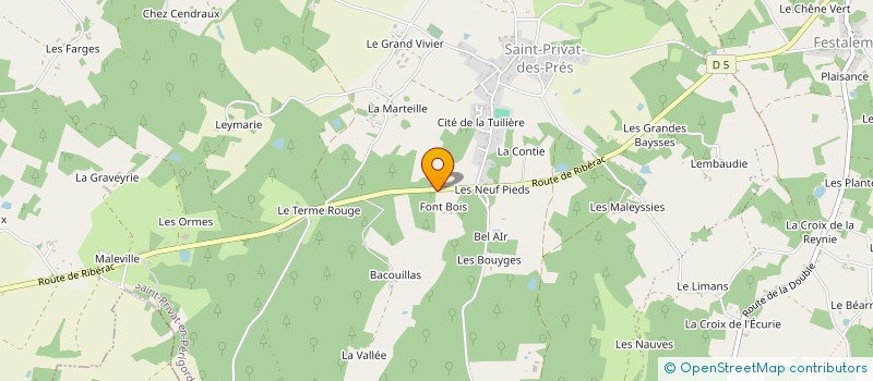 localisation de l'entreprise FESTAWOOD - LES BOIS DE FAFA  SAINT PRIVAT EN PERIGORD