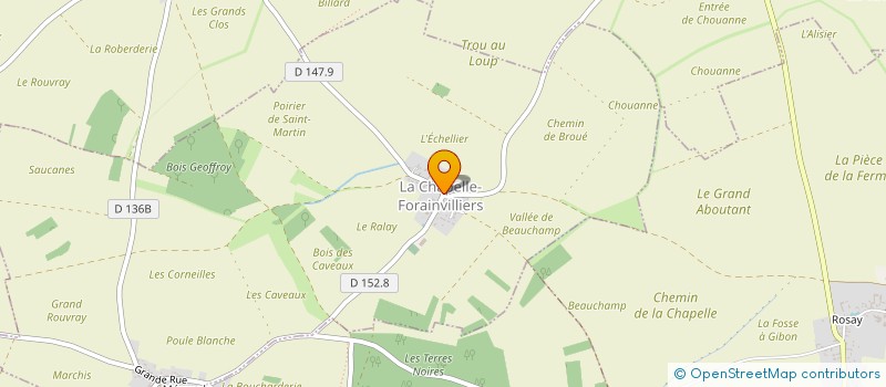 localisation de l'entreprise FETES ET LOISIRS LA CHAPELLE-MERANGLE à LA CHAPELLE-FORAINVILLIERS