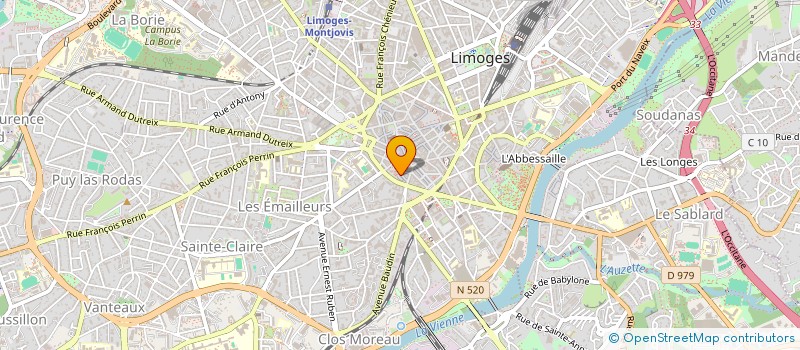 localisation de l'entreprise FEU ET FLAMME à LIMOGES