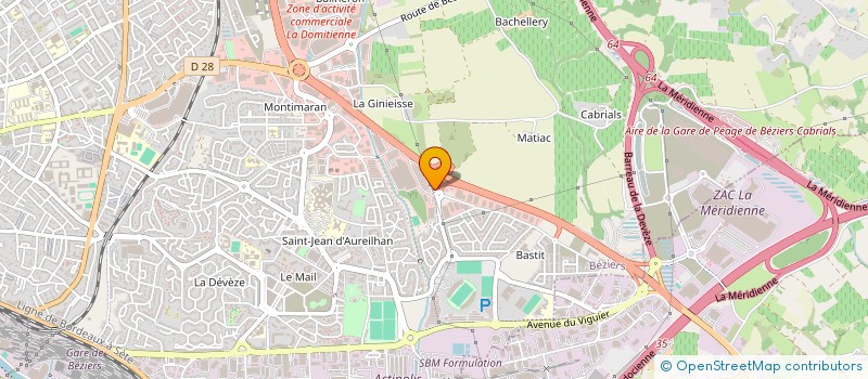 localisation de l'entreprise FG OPTIQUE à BEZIERS