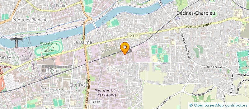 localisation de l'entreprise FIBERCRYST à DECINES-CHARPIEU