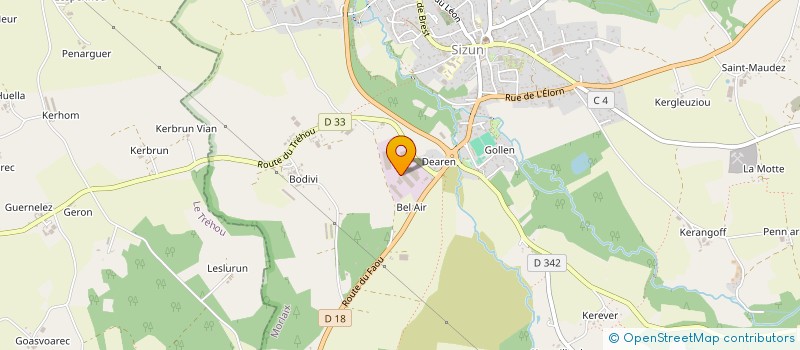 localisation de l'entreprise FIBRE ET BOIS DES MONTS D ARREE à SIZUN