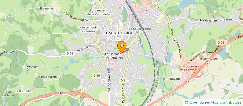 localisation de l'entreprise FICK JULIEN LAGRANGE MARC AGENTS GENERAUX AXA à LA SOUTERRAINE