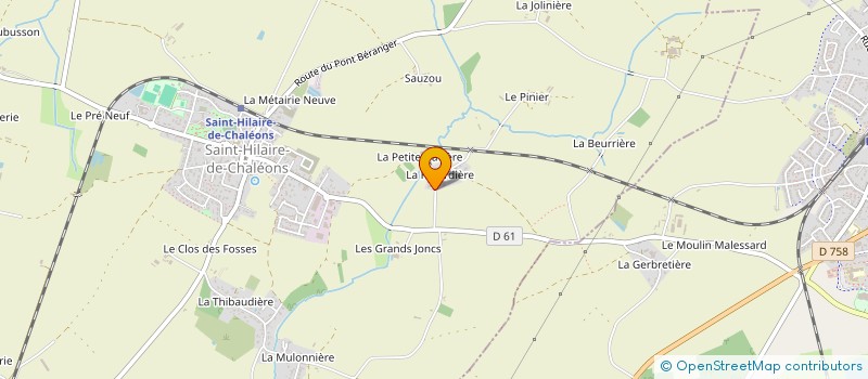 localisation de l'entreprise FILLAUD MACONNERIE à SAINT-HILAIRE-DE-CHALEONS