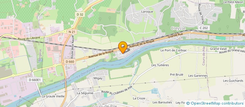 localisation de l'entreprise FINACO à BERGERAC