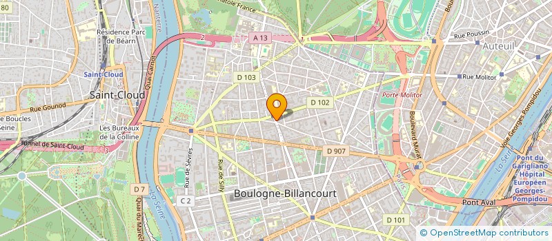 localisation de l'entreprise FINANCIERE ALJY à BOULOGNE-BILLANCOURT