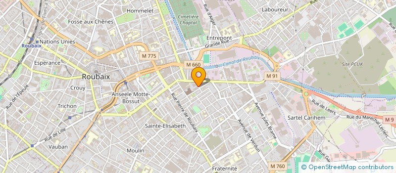 localisation de l'entreprise FINANCIERE B.C à ROUBAIX