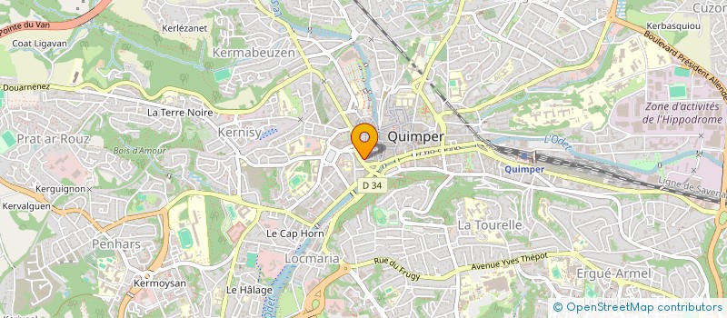 localisation de l'entreprise FINANCIERE DE L'AVEN à QUIMPER