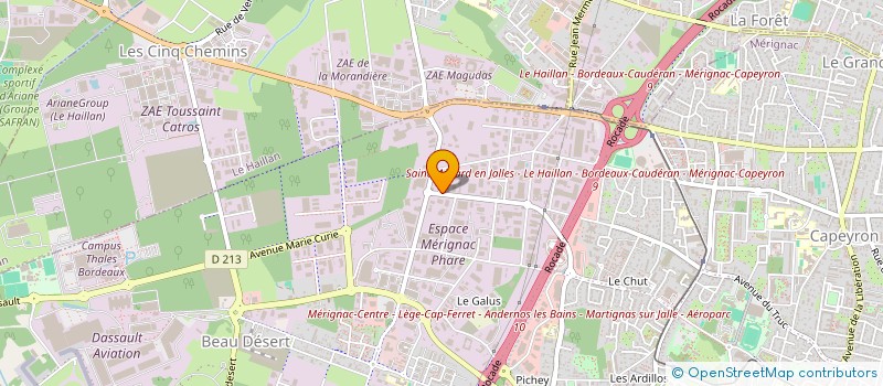 localisation de l'entreprise FINANCIERE GRANDE JAUGUE à MERIGNAC