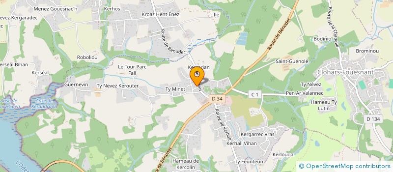 localisation de l'entreprise FINANCIERE LE TREUT  CLOHARS-FOUESNANT