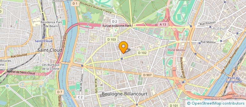 localisation de l'entreprise FINANCIERE QUELET à BOULOGNE-BILLANCOURT