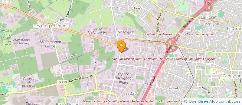 localisation de l'entreprise FINANCIERE SAN MARTIN à MERIGNAC