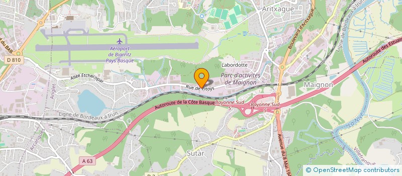 localisation de l'entreprise FINCABAT FINCASOL à ANGLET