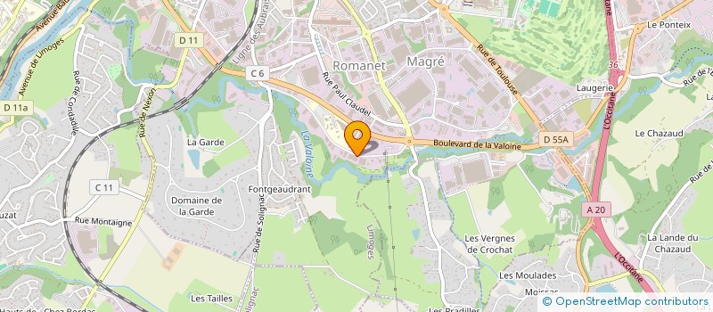 localisation de l'entreprise FINI METAUX à LIMOGES