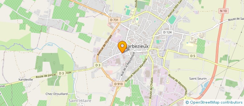 localisation de l'entreprise FITNESS FOUCHER à BARBEZIEUX-SAINT-HILAIRE