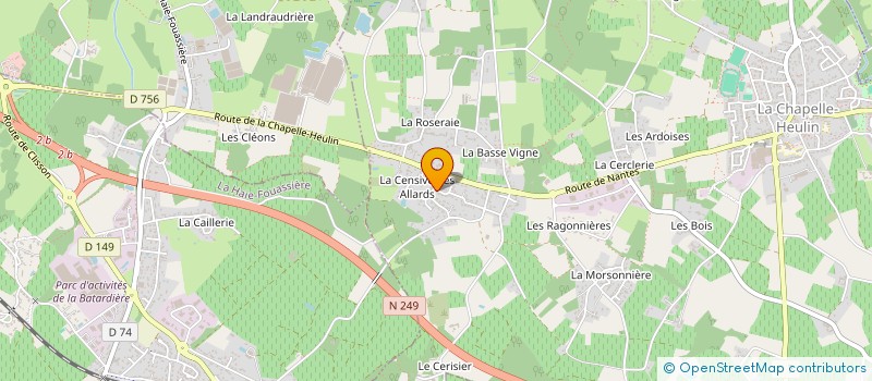 localisation de l'entreprise FITNESS HEULINOIS à LA CHAPELLE-HEULIN